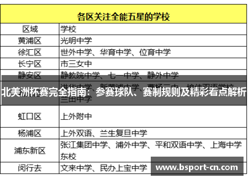 北美洲杯赛完全指南：参赛球队、赛制规则及精彩看点解析